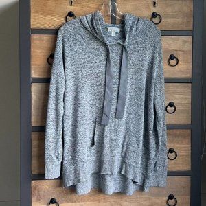 Belle + Sky Gray Marled Slouchy Athleisure Tunic Hoodie Size Large